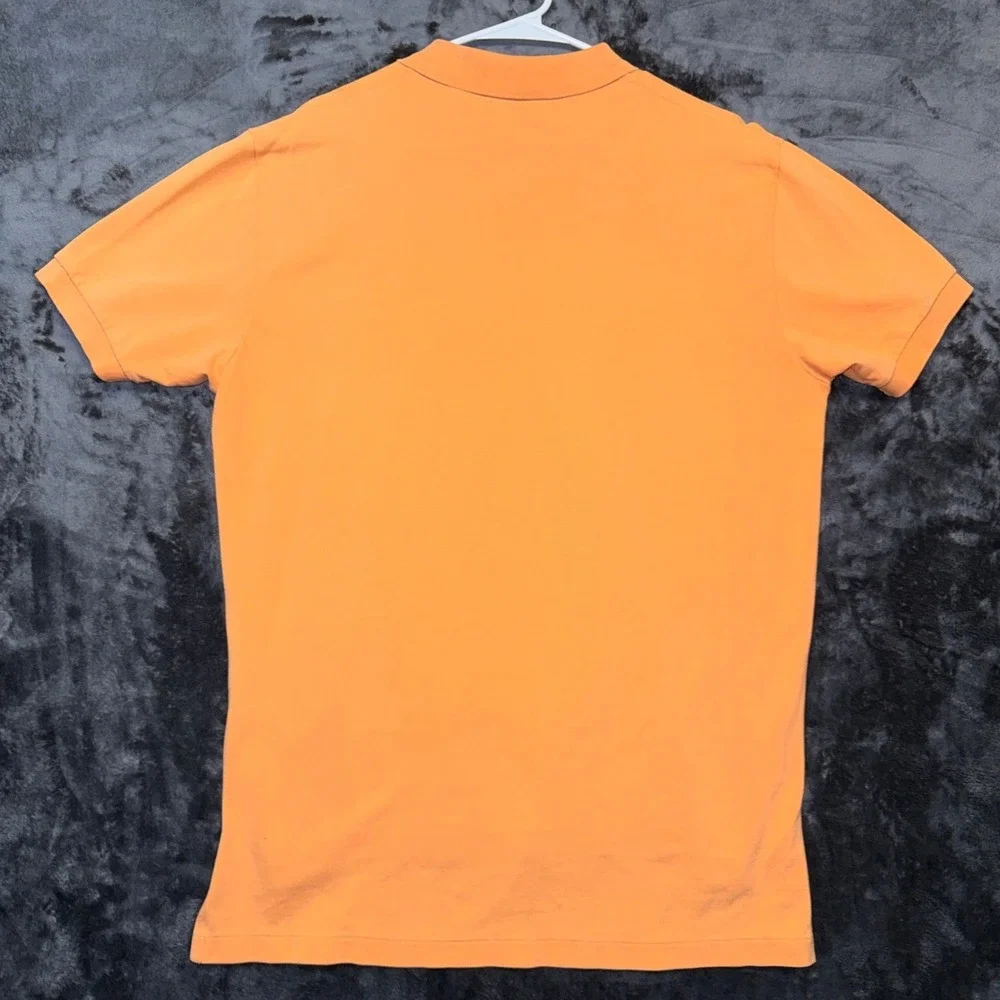 Polo Ralph Lauren Mens Large Orange Cotton Pique Short Sleeve Polo Shirt
